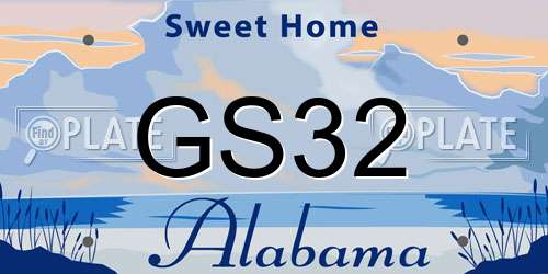 GS32 Alabama License Plate
