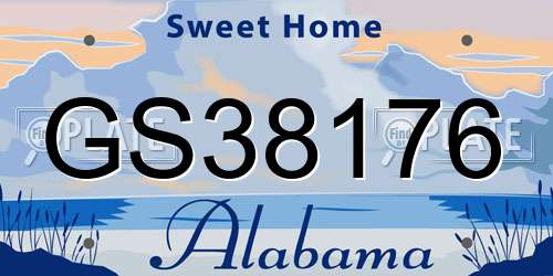 GS38176 Alabama License Plate