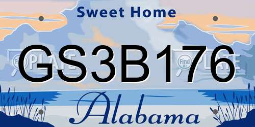 GS3B176 Alabama License Plate