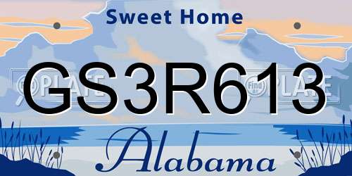 GS3R613 Alabama License Plate