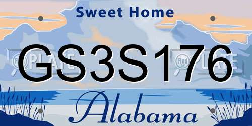 GS3S176 Alabama License Plate