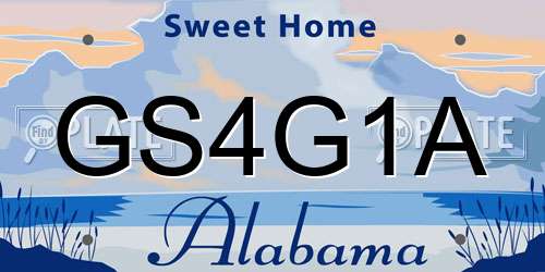 GS4G1A Alabama License Plate