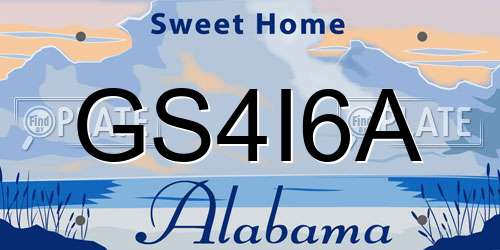 GS4I6A Alabama License Plate