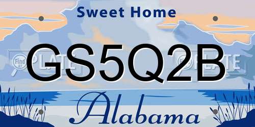 GS5Q2B Alabama License Plate