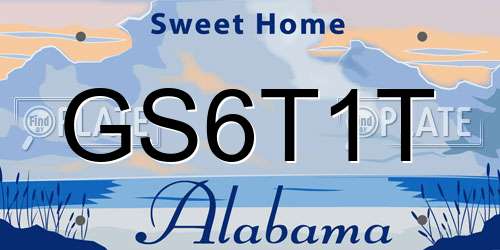 GS6T1T Alabama License Plate