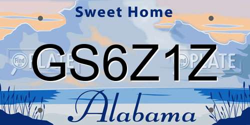 GS6Z1Z Alabama License Plate