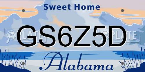 GS6Z5D Alabama License Plate