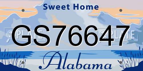 GS76647 Alabama License Plate
