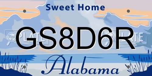 GS8D6R Alabama License Plate