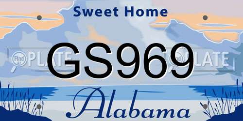 GS969 Alabama License Plate