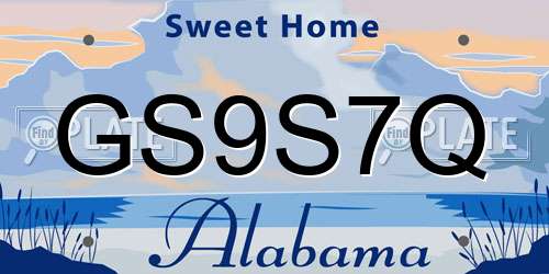 GS9S7Q Alabama License Plate