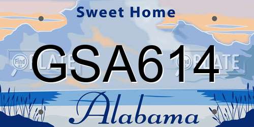 GSA614 Alabama License Plate
