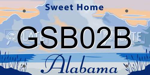 GSB02B Alabama License Plate