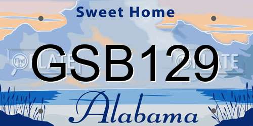 GSB129 Alabama License Plate