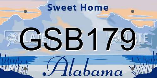 GSB179 Alabama License Plate
