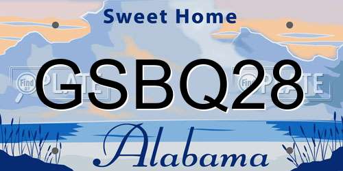 GSBQ28 Alabama License Plate