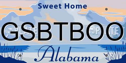 GSBTBOO Alabama License Plate