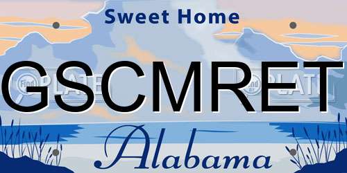 GSCMRET Alabama License Plate