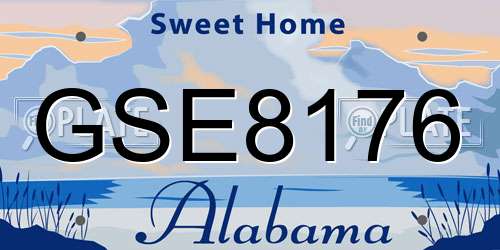 GSE8176 Alabama License Plate