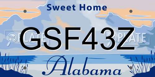 GSF43Z Alabama License Plate