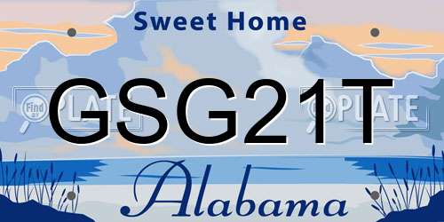 GSG21T Alabama License Plate