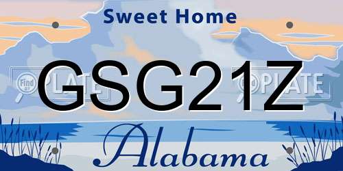 GSG21Z Alabama License Plate