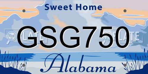 GSG750 Alabama License Plate