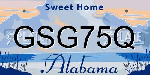 GSG75Q Alabama License Plate
