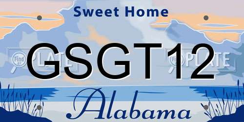 GSGT12 Alabama License Plate