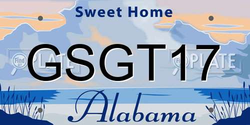 GSGT17 Alabama License Plate