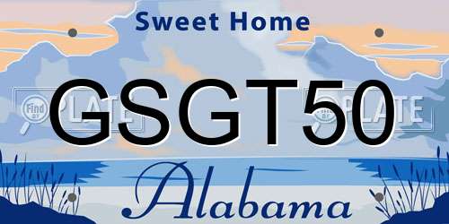 GSGT50 Alabama License Plate