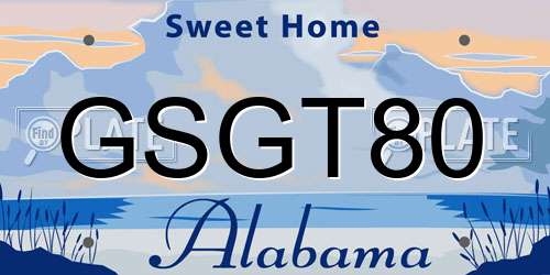 GSGT80 Alabama License Plate