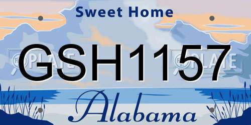 GSH1157 Alabama License Plate