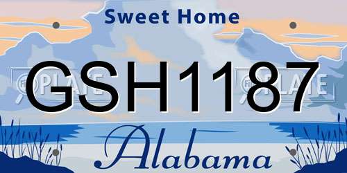 GSH1187 Alabama License Plate