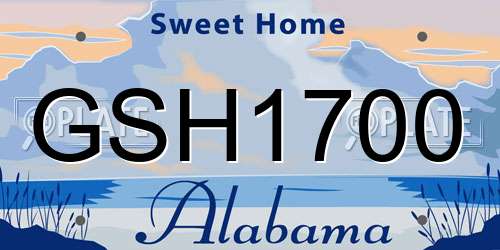 GSH1700 Alabama License Plate