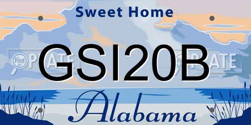 GSI20B Alabama License Plate