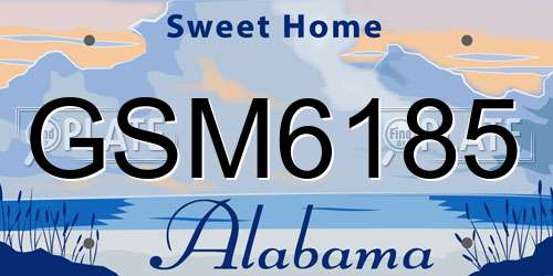 GSM6185 Alabama License Plate