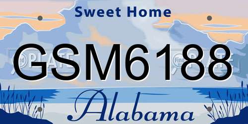 GSM6188 Alabama License Plate