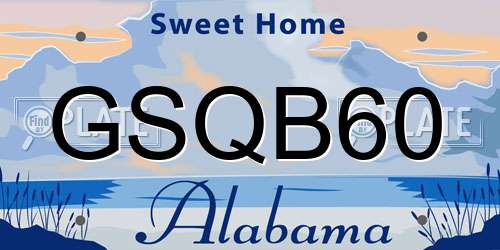 GSQB60 Alabama License Plate