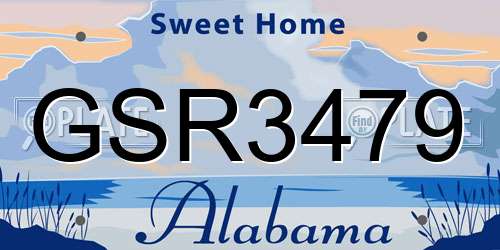 GSR3479 Alabama License Plate