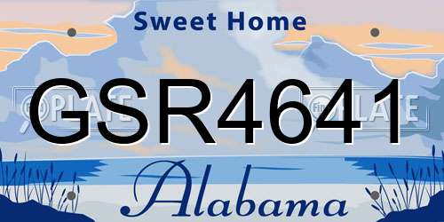 GSR4641 Alabama License Plate