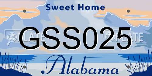 GSS025 Alabama License Plate