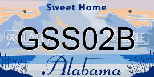 GSS02B Alabama License Plate