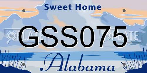 GSS075 Alabama License Plate