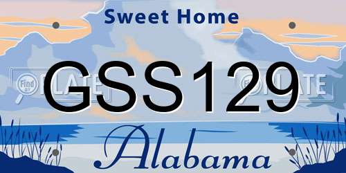 GSS129 Alabama License Plate