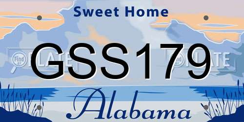 GSS179 Alabama License Plate