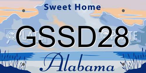 GSSD28 Alabama License Plate