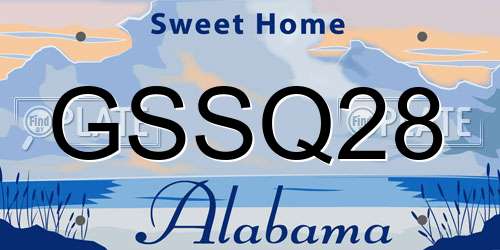 GSSQ28 Alabama License Plate