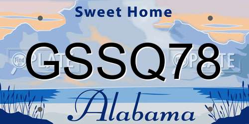 GSSQ78 Alabama License Plate