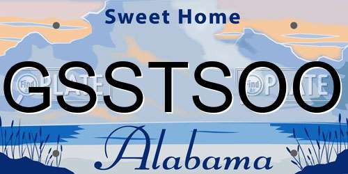 GSSTSOO Alabama License Plate